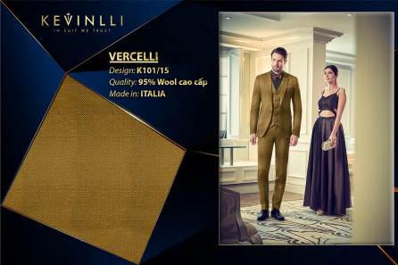 K101/15 Vercelli CVM - Vải Suit 95% Wool - Nâu sẫm Trơn
